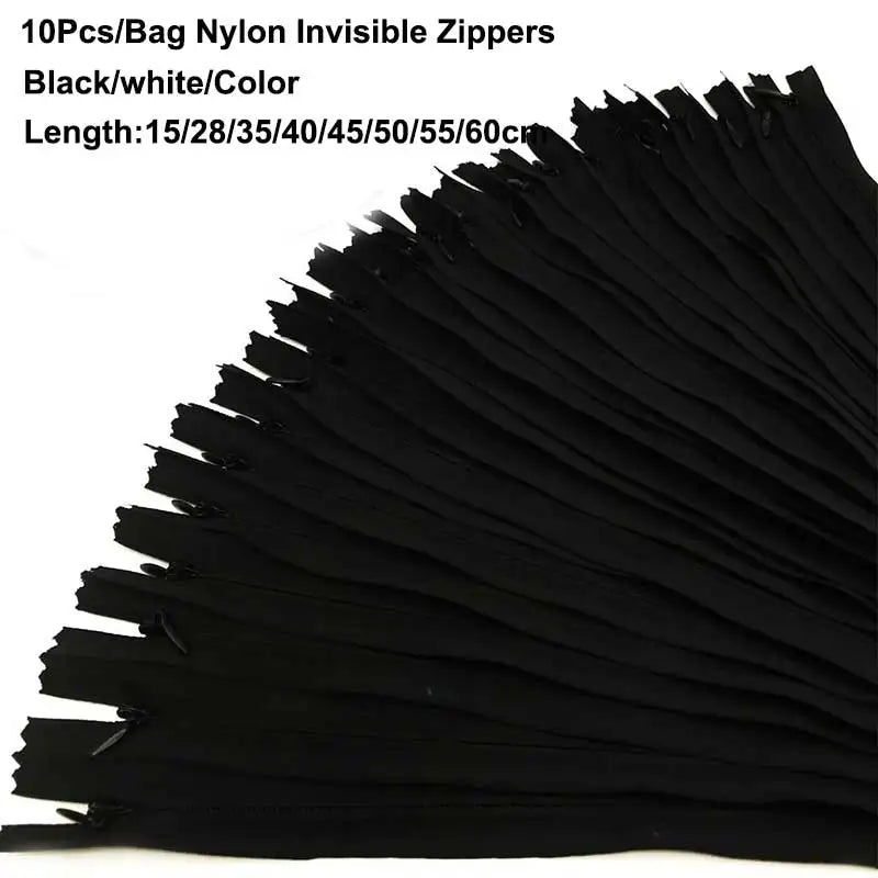 10pcs Nylon Invisible Zippers for Sewing