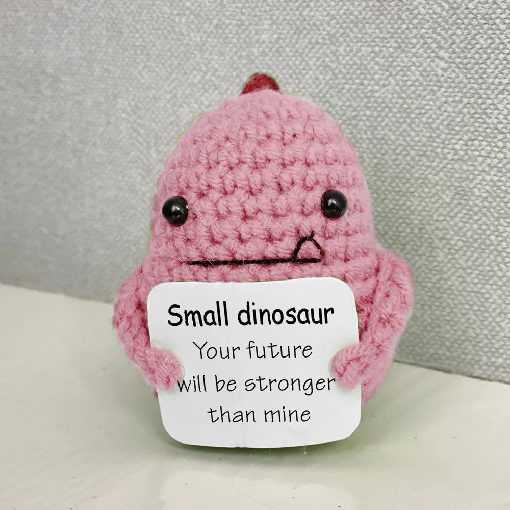 Crochet Positive Energy Shark – Handmade Ornament with Affirmation Card