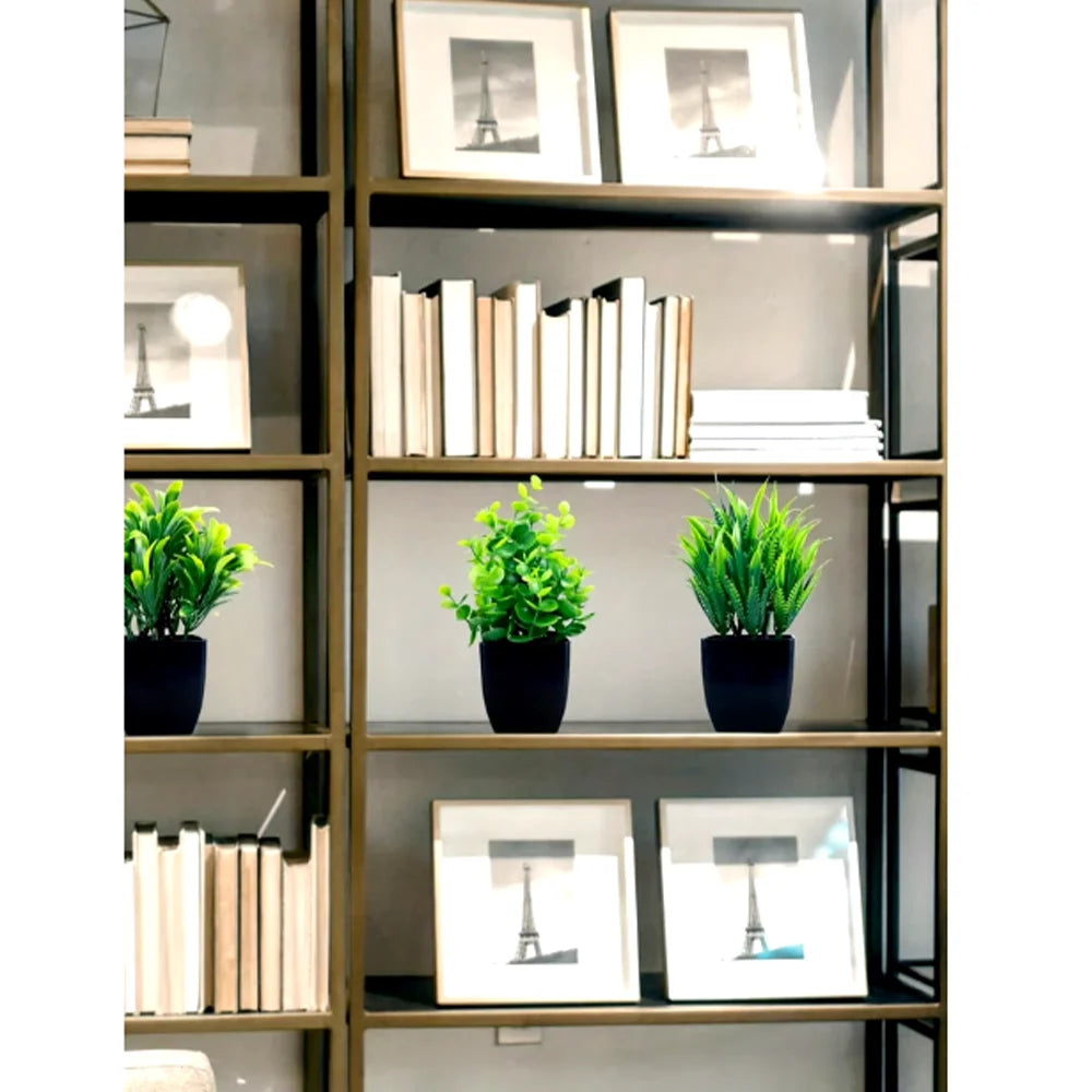 Mini Potted Artificial Eucalyptus Plant with Black Pot