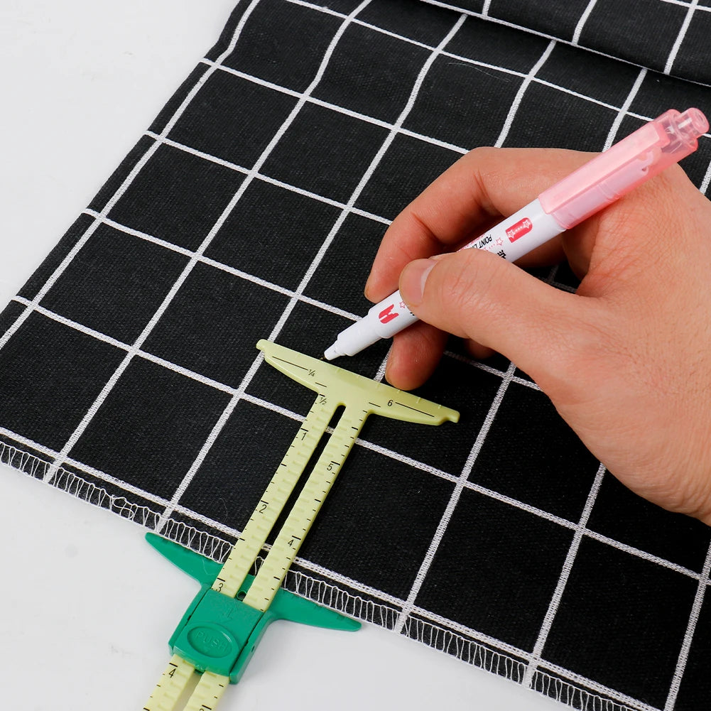 5-IN-1 Sewing Seam Ruler Gauge – Aluminum & Plastic