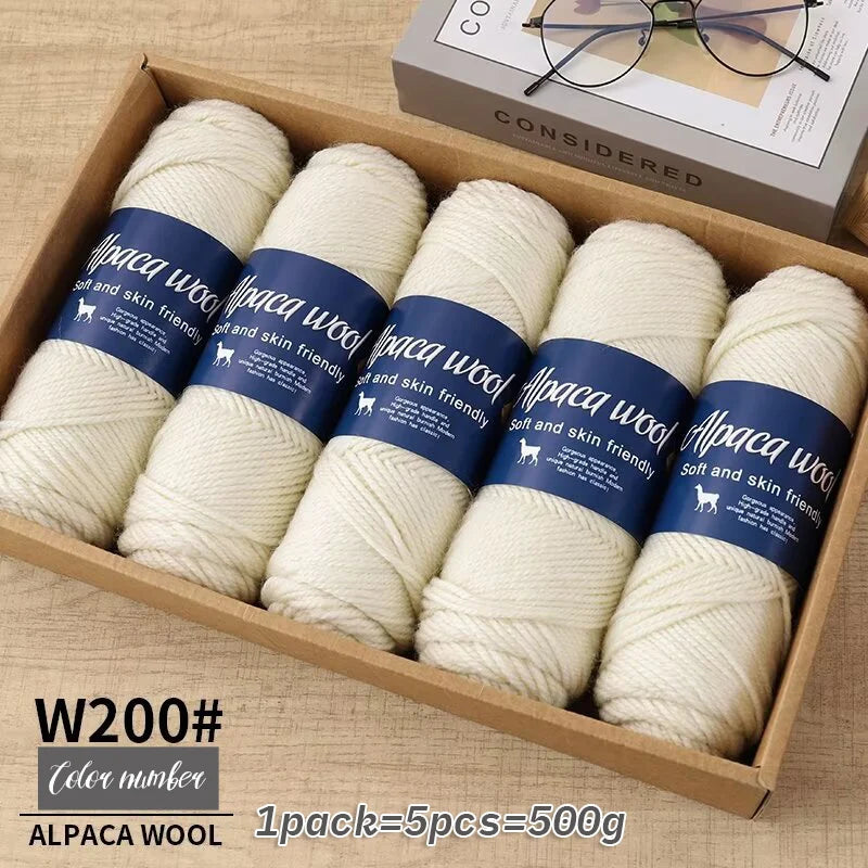 500g Coarse Alpaca Wool Yarn – Warm Handwoven Knitting Yarn