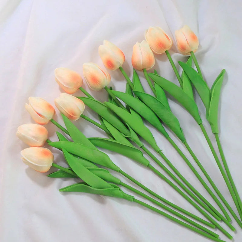 Silicone Artificial Tulip Bouquet – Realistic Floral Stems for Home & Wedding Decor