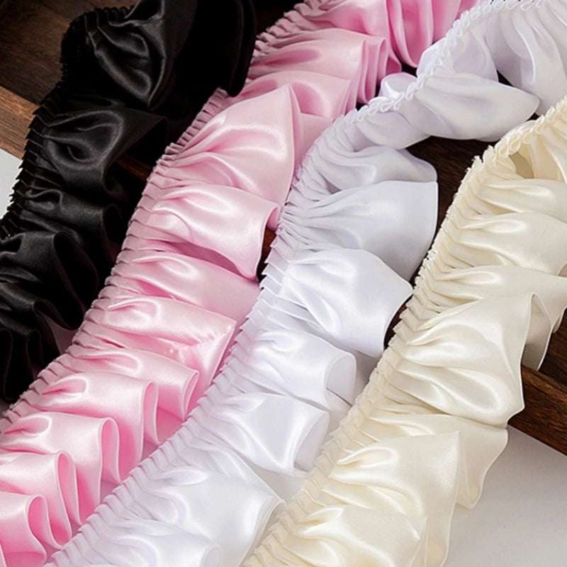 12-Color Reflective Ruffled Lace Fabric for DIY Crafts