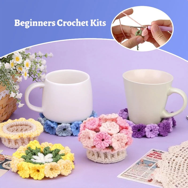 Hand-Knitted Crochet Kit for Coaster & Cap Mats