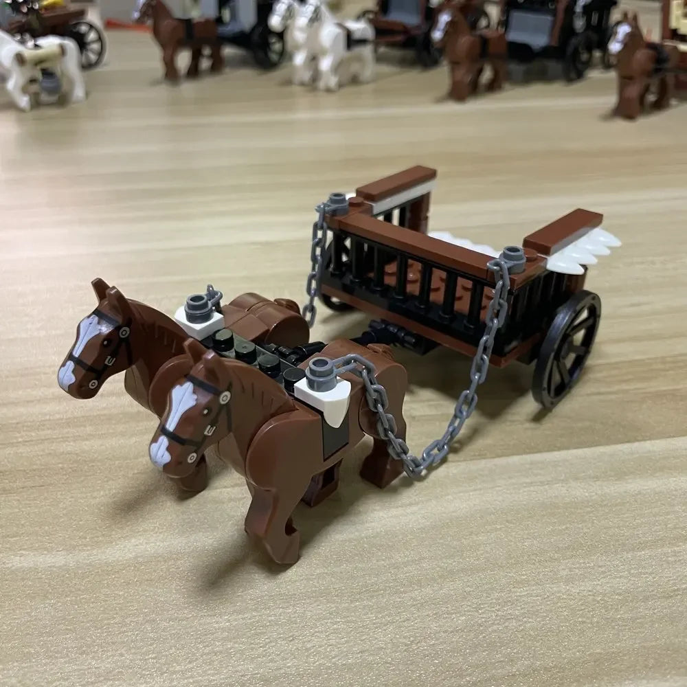 MOC Medieval Carriage & Military Weapons Set