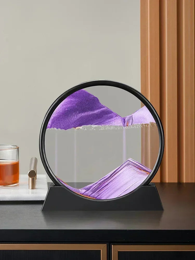 3D Moving Sand Art – Round Glass Deep Sea Quicksand Decor