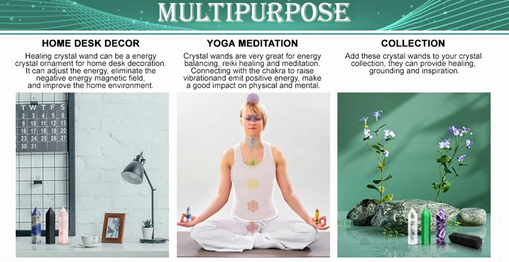 Crystal Stone Point Wands for Decor and Witchcraft