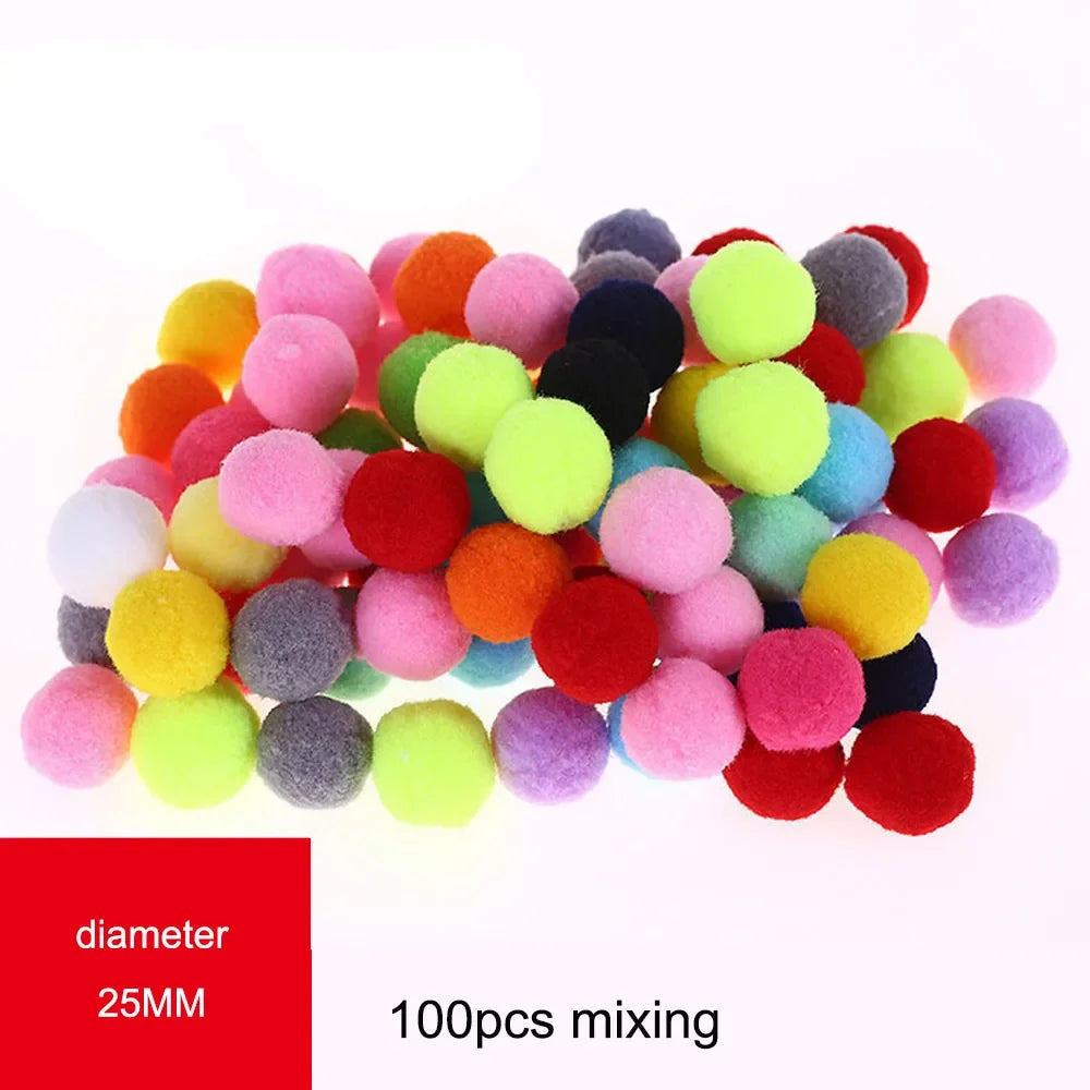 Mixed Size Fluffy Pom Pom Balls for DIY Crafts