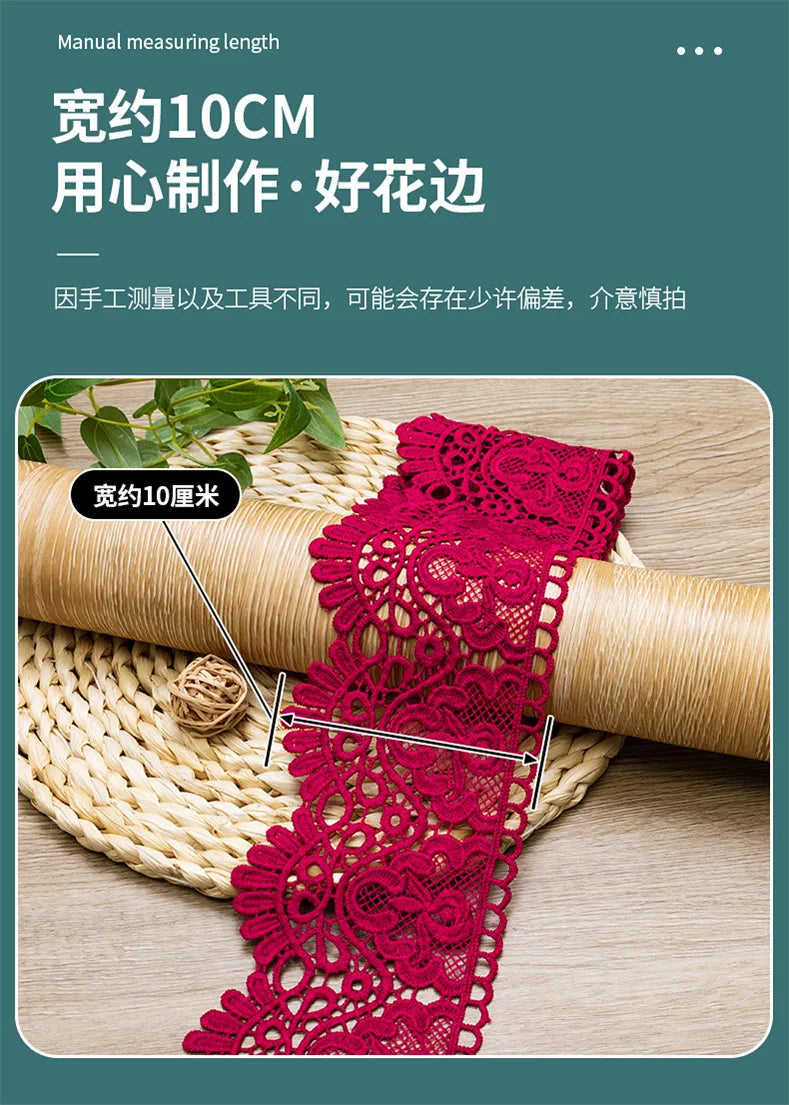10cm Hollow Floral Embroidered Elastic Lace Trim