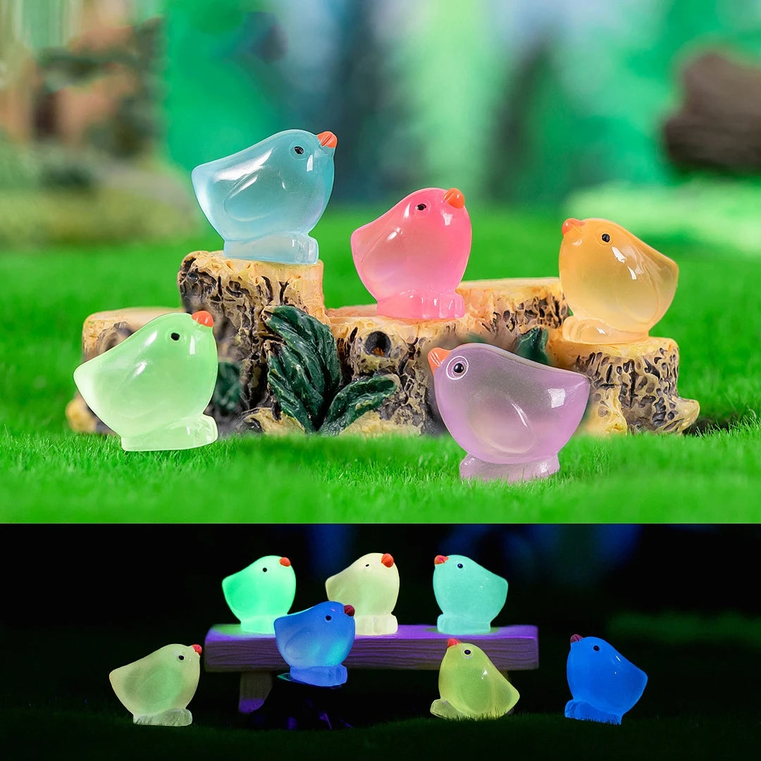 Mini Glow-in-the-Dark Animal and Mushroom Figurines for Fairy Garden