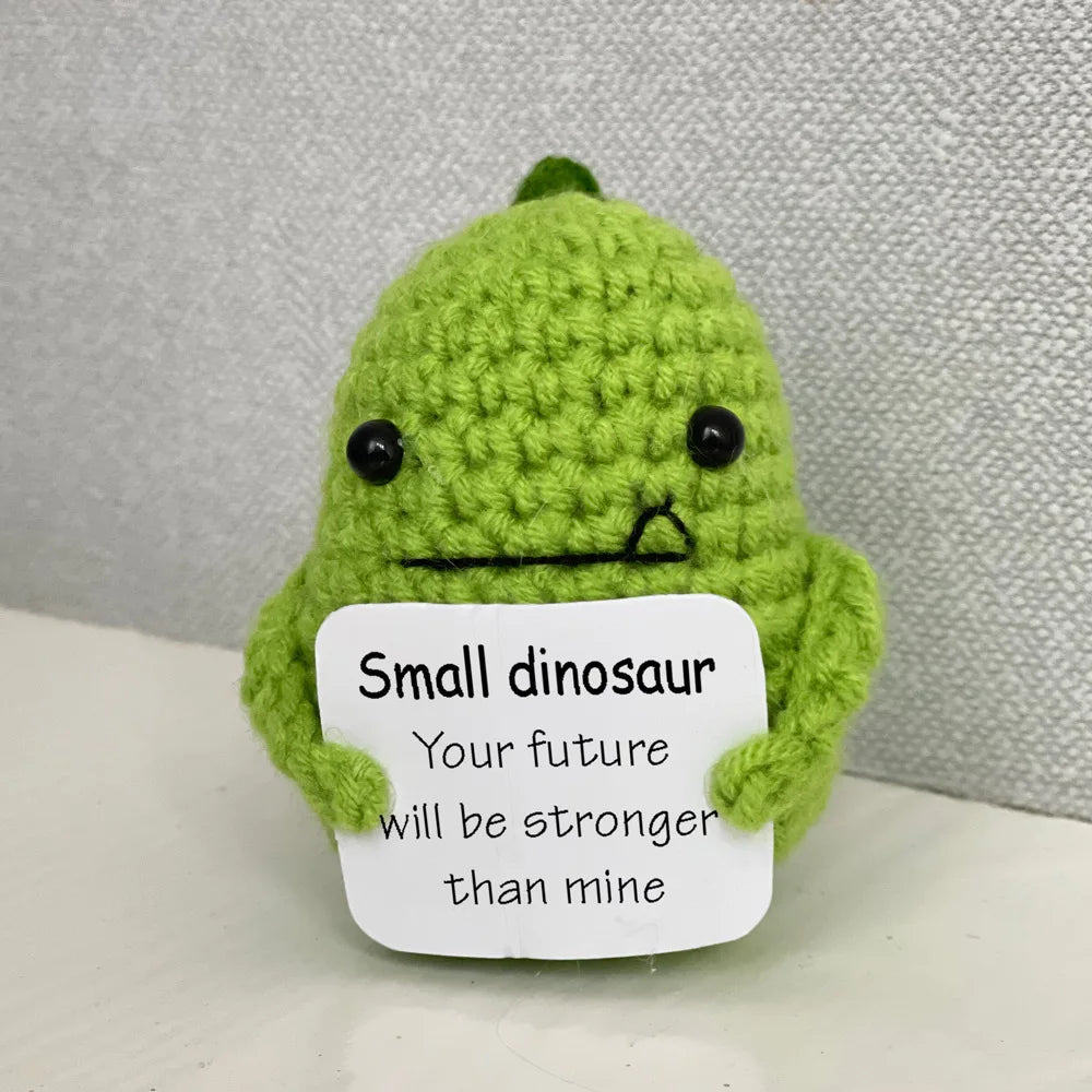 Crochet Positive Energy Shark – Handmade Ornament with Affirmation Card