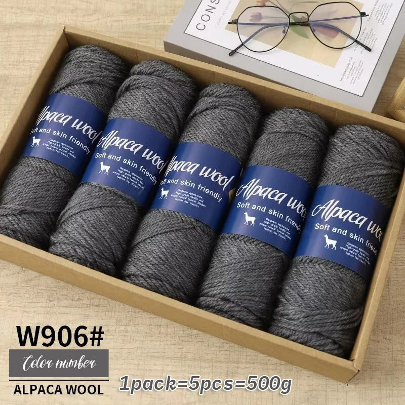 500g Coarse Alpaca Wool Yarn – Warm Handwoven Knitting Yarn