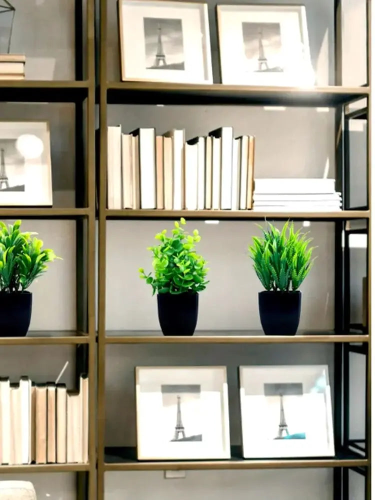 Mini Potted Artificial Eucalyptus Plant with Black Pot