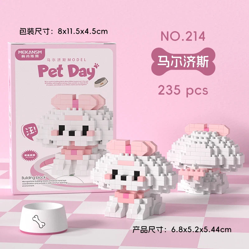 HUIQIBAO Mini Pet Micro Building Blocks – Dog & Cat Models
