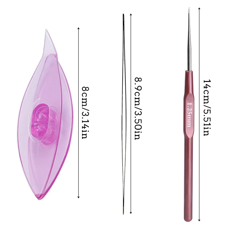 Colorful Tatting Shuttle Kit with Needles and Crochet Hook