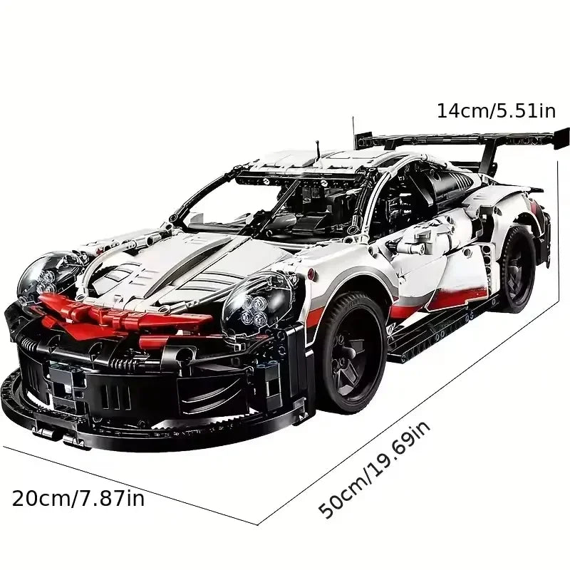 911RSR 1580Pcs RC Racing Car Building Kit with Lights