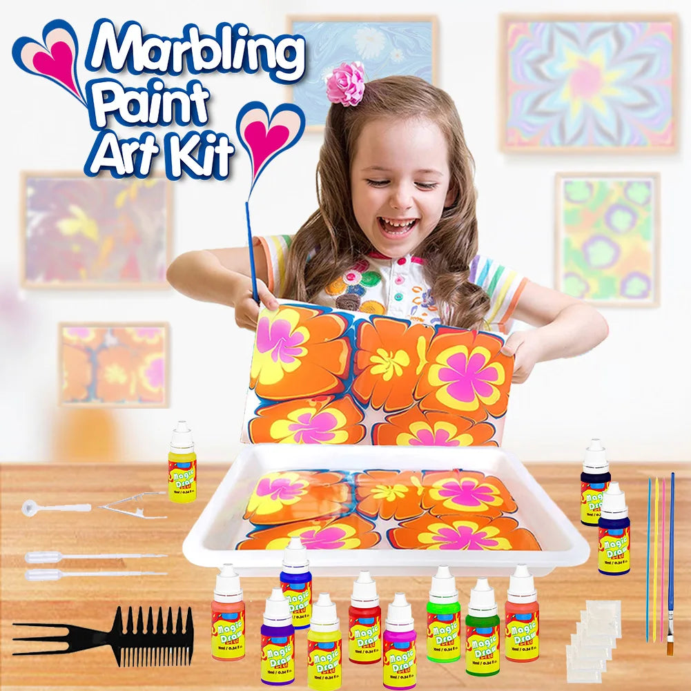 Marble Painting Kit for Kids – Water Marbling Art Set