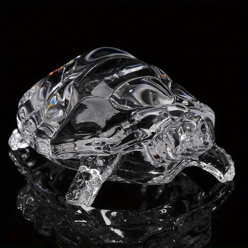 Mini Crystal Turtle Statue for Home or Office Decor