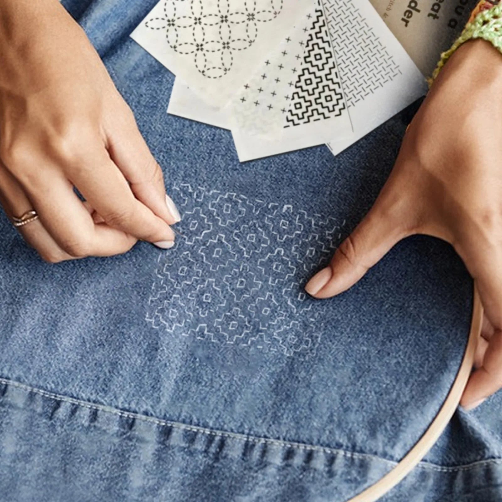 Sashiko Embroidery Pattern Transfer Set for Visible Mending