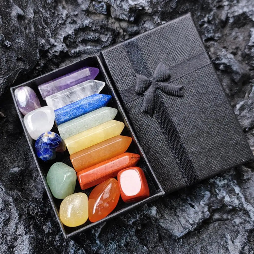 Chakra Crystal Healing Stones Gift Set – Natural Quartz Mineral Home Decor
