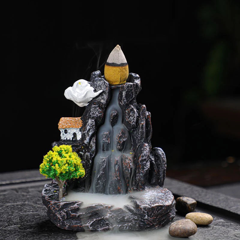 Backflow Incense Burner – Waterfall Aromatherapy Holder with Cones