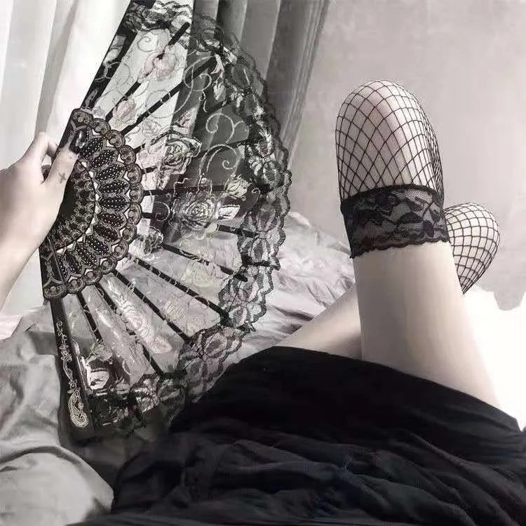 Retro Lace Folding Hand Fan for Dance and Decor