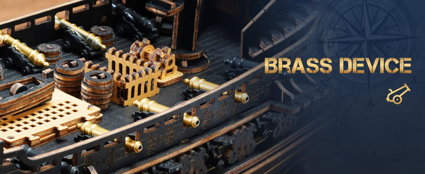 Robotime Rokr 3D Wooden Seahouse Barque Model Kit