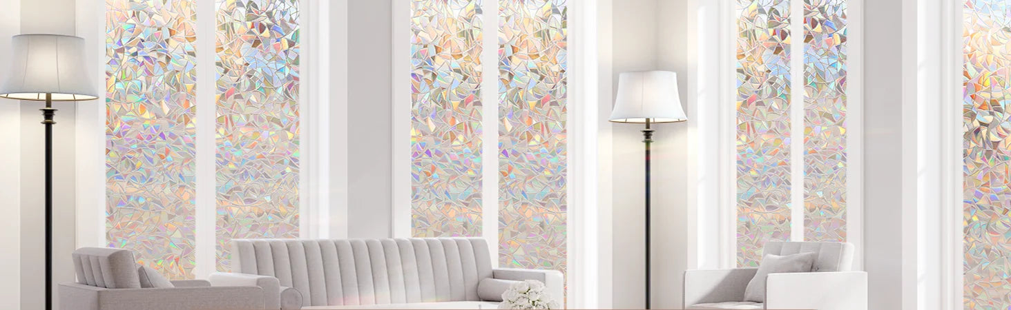 Rainbow Static Cling Stained Glass Privacy Film