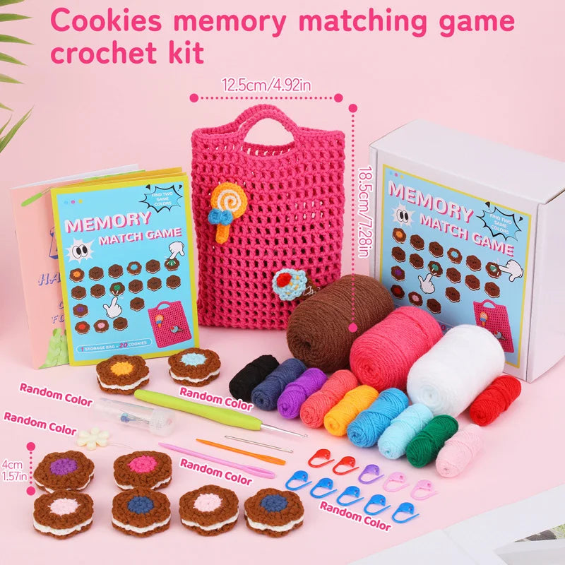 MIUSIE Beginner Crochet Kit with Memory Game