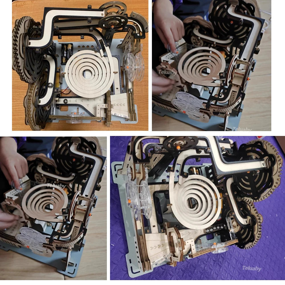 3D Wooden Marble Run Puzzle – Mechanical Model Kit