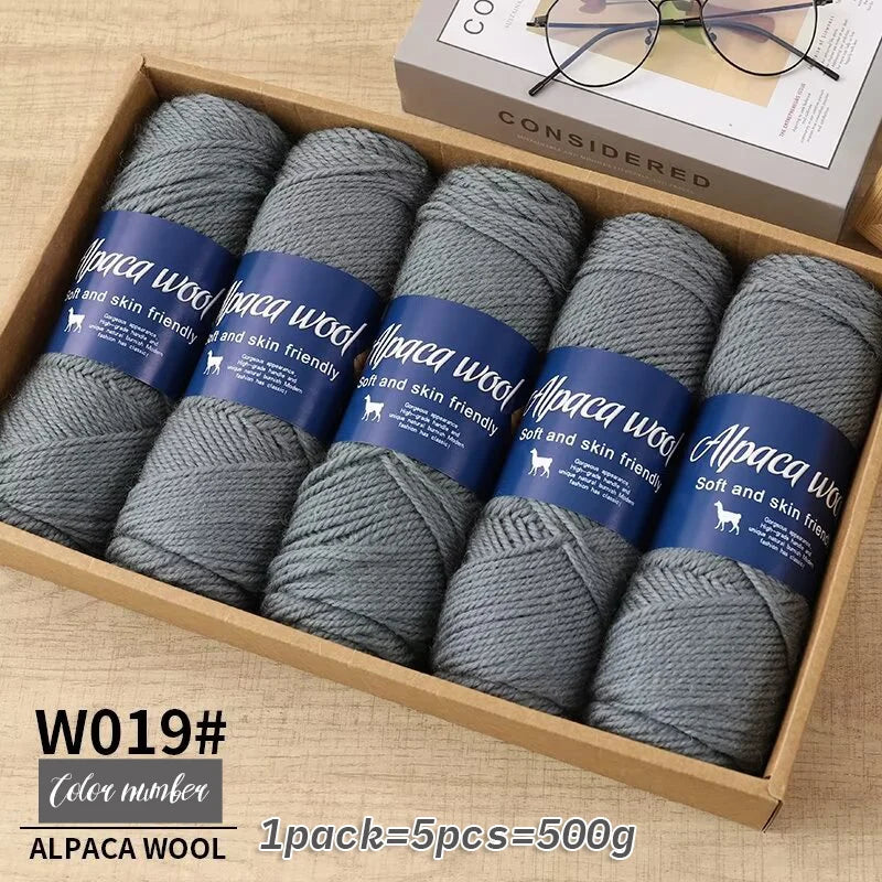 500g Coarse Alpaca Wool Yarn – Warm Handwoven Knitting Yarn