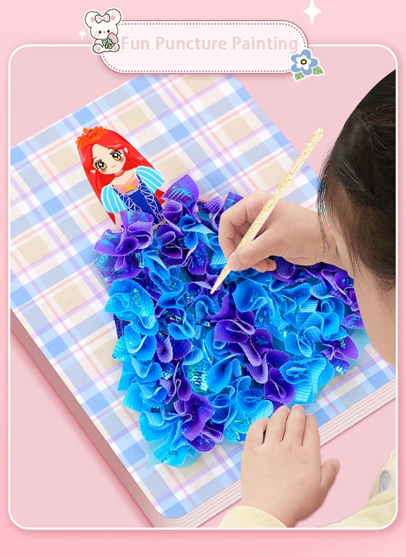 DIY Puzzle Puncture Painting Card Set for Kids