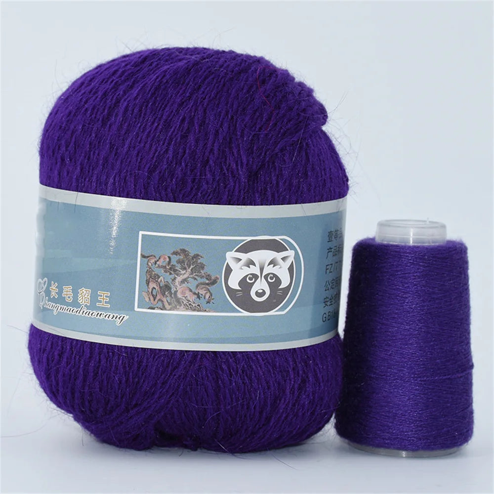 5 Pcs Cashmere Mink Fur Yarn for Hand Knitting  Long Plush Wool Crochet Knitting Yarn for Fall Winter Luxury Needlework Diy Knit