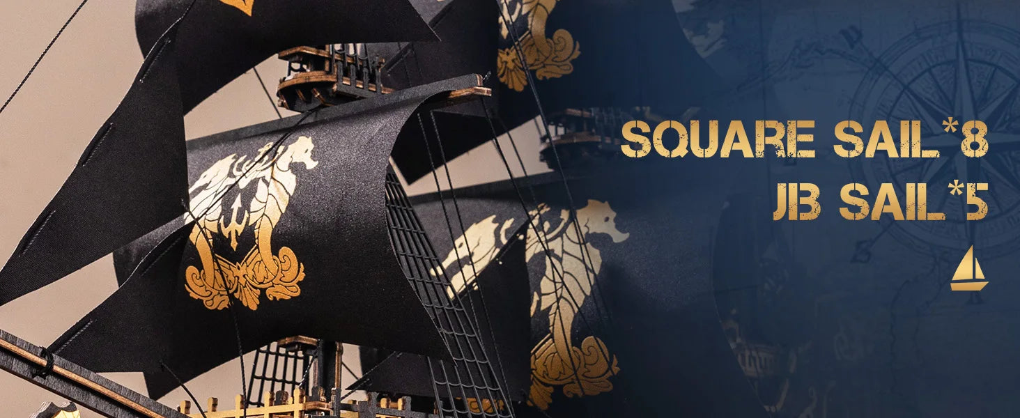 Robotime Rokr 3D Wooden Puzzle – Seahouse Barque Model Kit for Teens & Adults