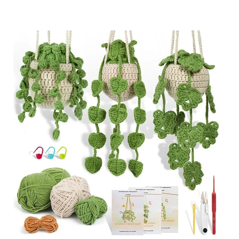 KRABALL Crochet Plant Hanger Kit – Beginner Set with Video Tutorial