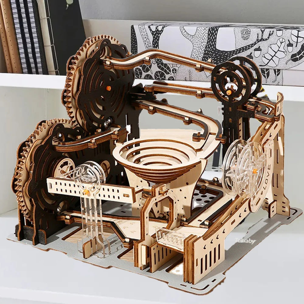 3D Wooden Marble Run Puzzle – Mechanical Model Kit