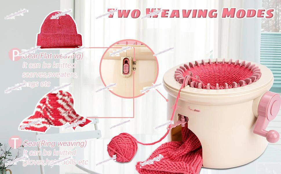 32-Needle Knitting Machine for DIY Hats, Scarves, Socks