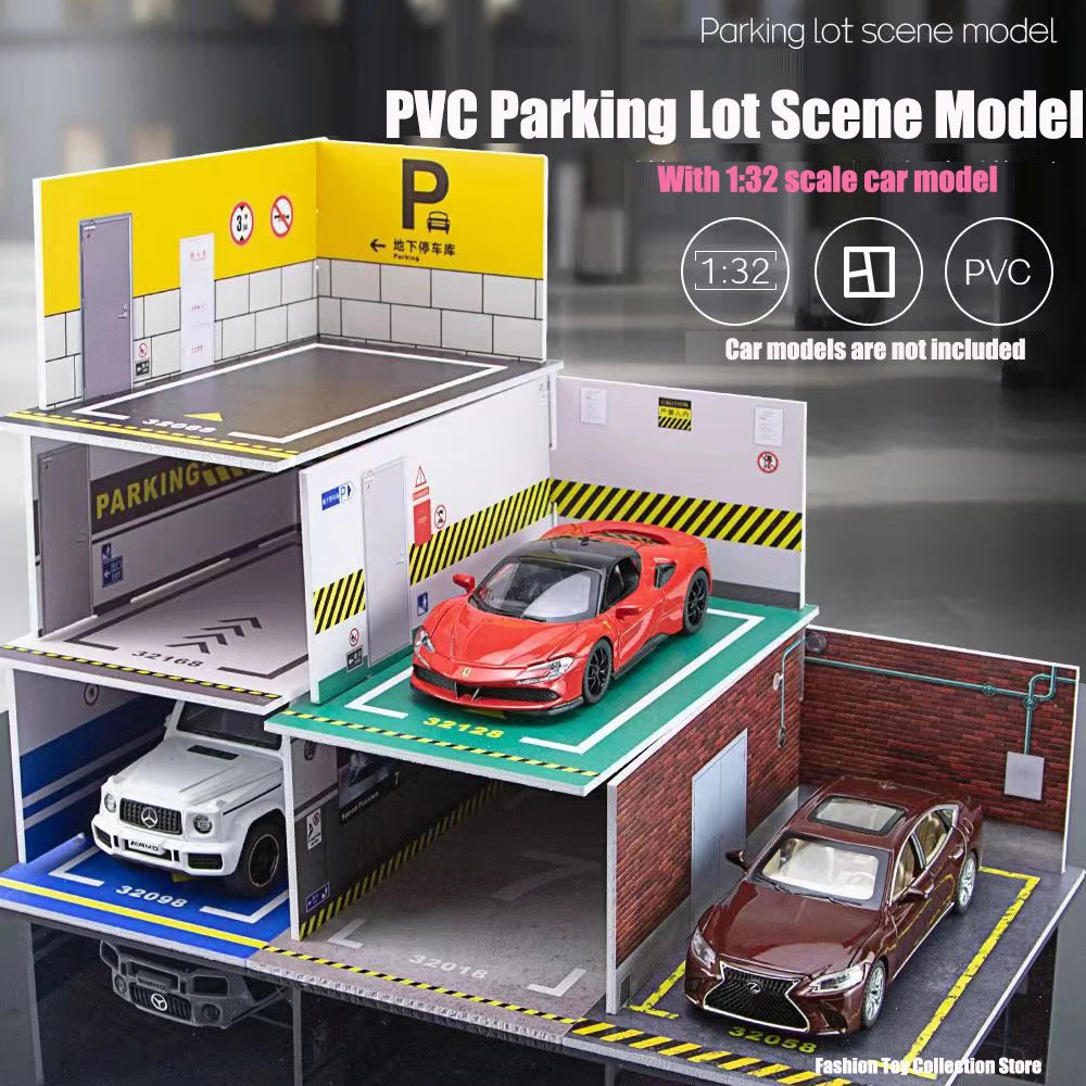 1/32 Scale Car Garage Diorama with LED Lights
