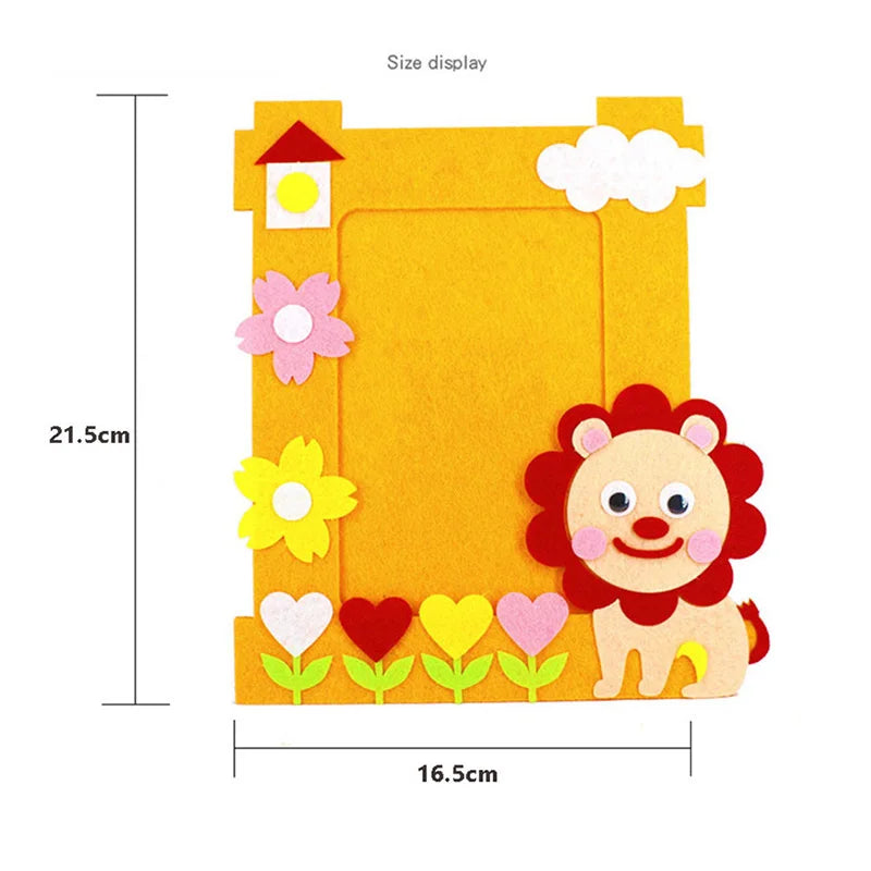 3Pcs DIY Cartoon Animal 6-Inch Photo Frame Craft Set for Kids