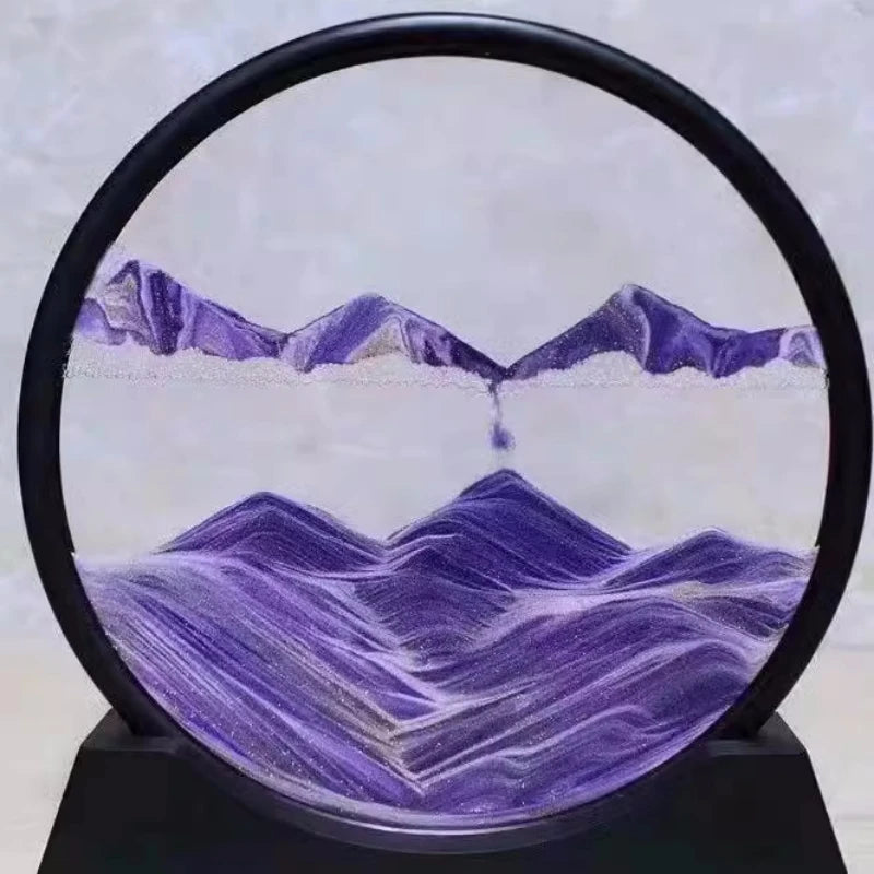 3D Moving Sand Art – Round Glass Quicksand Hourglass Decor