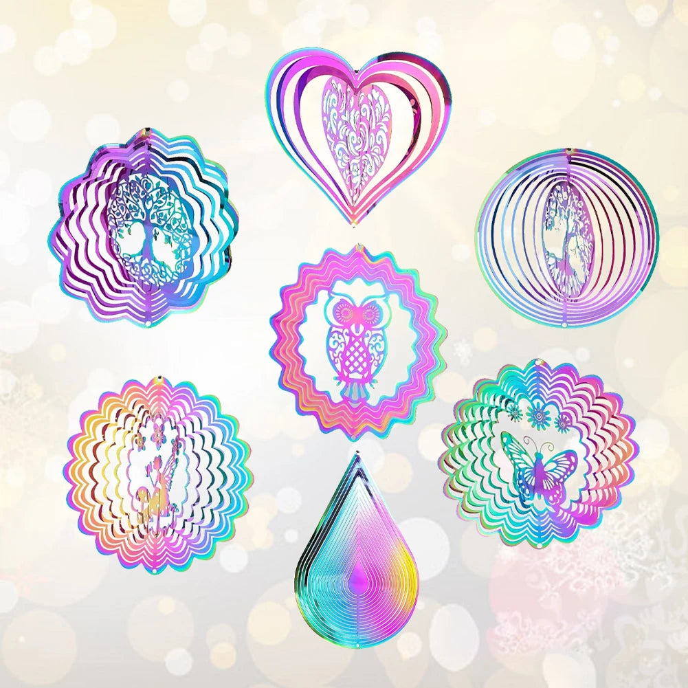 Gradient Stainless Steel Wind Spinner for Outdoor Garden Deco